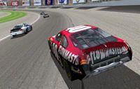 Stock car spinning on track