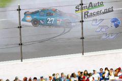 Stock car doing post victory burnout